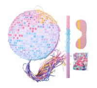 Piñata Boule Disco de Fête D’anniversaire pour Soirées Années 80 90 | Papier, Jeu Interactif Facile à Casser, Décor Polyvalent, Bâton et Accessoires
