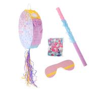 Piñata Boule Disco pour Anniversaire, Jeu de Fête Rétro en Papier | Kit Complet Bâton, Bandeau et Confettis, Décoration Suspendue pour Soirée 80s 90s