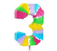 Pinata chiffre 3 multicolore pastel