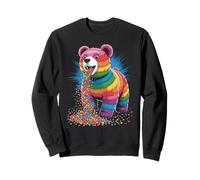 Piñata colorée ours arc-en-ciel art psychédélique mexicain unique Sweatshirt