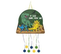 Piñata d'anniversaire de dinosaures de 50 x 43 cm - Décoration de fêtes pour enfants garçon et fille - Grandes pommes de pin à remplir avec des jouets et des friandises.