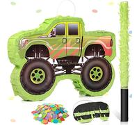 Piñata d'anniversaire en forme de petit camion pour enfants avec bâton pour les yeux bandés, confettis pour fête d'anniversaire pour garçons, événements de carnaval, fête, jeux de décoration, 40 x 27