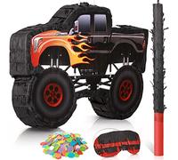 Piñata d'anniversaire en forme de petit camion pour enfants avec bâton pour les yeux bandés, confettis pour fête d'anniversaire pour garçons, événements de fête, jeux de décoration, 40 x 27 x 6 cm