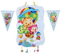 Piñata d'anniversaire pour enfants, parfait pour remplir de friandises et de jouets, décoration guirlande drapeaux 2 m (Animaux)