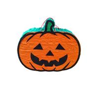 Piñata de citrouille d'Halloween, design Jack-o'-Lantern, 50 cm, orange et noir