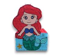 Pinata décorative en forme de sirène 50 cm Motif marin avec détails brillants pour fêtes d'enfants