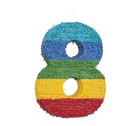 Piñata en forme de chiffre 8 (37 cm x 53 cm) - Multicolore vif - Indispensable pour les fêtes d'anniversaire d'enfants - 1 pièce