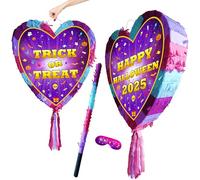 Piñata en forme de cœur Trick or Treat - Jeu de fête Happy Halloween - Grand format 40,6 x 38,1 cm