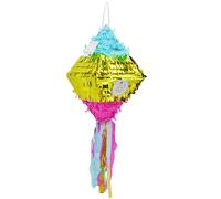 Piñata Jouet de fête en forme de cône - Petite pinata colorée en papier d'aluminium pour fêtes d'anniversaire d' - Faveurs colorées pour fêtes de pinata - Remplissage de bonbons et de jeux
