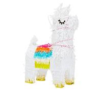 Pinata lama - Petite (21,6 x 38,1 x 11,4 cm) Papier blanc - Ouverture facile à remplir - Papier ondulé durable - Piñata Fiesta à suspendre - Centre de table et décoration d'anniversaire