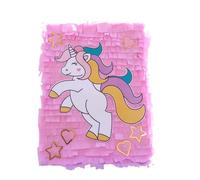 Piñata licorne magique, rose avec cœurs et étoiles, décoration pour fêtes