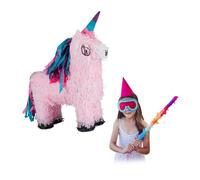 Pinata Licorne - Relaxdays - Rose - Décoration Anniversaire - 54x40x13 cm - Mixte