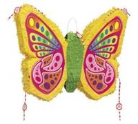 Pinata - Papillon - Vert - Ailes jaunes multicolores - Pour anniversaire