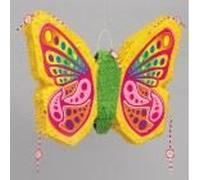 Pinata - Papillon - Vert - Ailes jaunes multicolores - Pour anniversaire