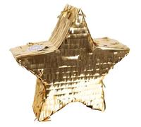 P'TIT CLOWN - 23193 - Pinata Étoile - Remplissage Facile - Accessoire Décoration Fêtes d'Anniversaire Enfant, Kermesses, Célébrations - Carton, Plastique - Or - 36 x 36 x 9 cm