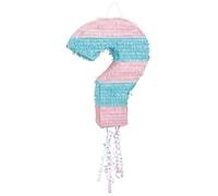 Unique- Gender Reveal Question Mark Pinata | 1 Pc Piñata Point d'interrogation pour révéler Le Sexe | 1 pièce, 76092, Rose/Bleu
