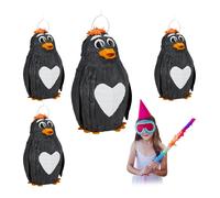 Piñatas piñata pingouin 130 g 4 pièces piñata à remplir piñata fête noir