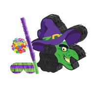 Piñatas Sur Le Thème Des Sorcières, Piñatas Décoratives Pour Halloween Avec Bâton Et Bandeau, Décorations Fêtes D'Halloween Fêtes D'anniversaire À Thème, Accessoires De Jeux