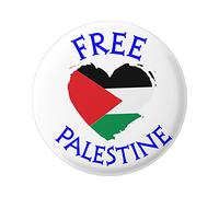 Pinback Drapeau Palestine en forme de cœur pour vestes, sacs à dos, chapeaux 3,8 cm, 1.25", Métal recyclé, Mylar, Sans pierre