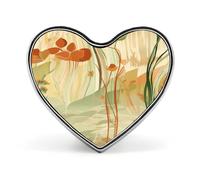 Pinback en métal imprimé en forme de cœur Orange Line Art 1 x 2,3 cm pour chapeau, chemise, vêtements, sacs, 1*0.8 in, Aluminium