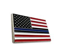 Pinback Pinback Fine Blue Line Drapeau américain - USA Blue Lives Matter Honoring Law Enforcement Officers Police Frontière Bannière Pinback, émail, Sans pierre précieuse