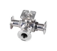Pince 3/4 "en acier inoxydable 316, boule de Type L à trois voies 50.5MM avec Base d'actionneur