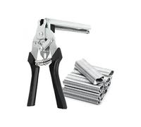 Linxor - Pince à agrafes rapides pour grillage, clôture + 1200 agrafes - Gris