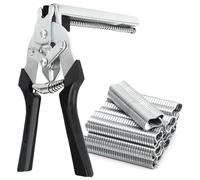 Linxor - Pince à agrafes rapides pour grillage, clôture + 1200 agrafes - Gris