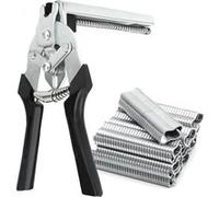Linxor - Pince à agrafes rapides pour grillage, clôture + 600 agrafes - Gris
