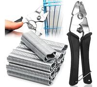 Pince à Anneau avec 1200 M Clips Agrafes Pince à Anneau de Porc Pince pour Grillage Pince a Grillage pour Cages pour Animaux de Compagnie, Clôtures, Coussins de Voiture, Grillage Métallique