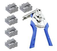 Pince à anneaux de porc multifonction - Kit de pince à anneaux de type M avec 1800 clous, outil manuel ergonomique pour clôtures d'ameublement, agrafeuse robuste pour travaux manuels industriels, pour