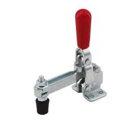 Pince à bascule Bride de serrage verticale à bascule à dégagement rapide 12050UL, nickelée, barre argentée, antidérapante, rouge, 100 kg/220 lb