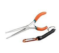 Pince à bec aiguille extra long de 19,1 cm avec cordon anti-perte, pince à enlever les aiguilles avec mâchoire dentelée pour la fabrication de bijoux, plier des fils et saisir de petits objets pour