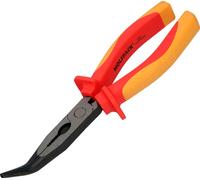 Pince à bec courbé 200 mm. Poignées isolées, pince à dénuder en acier au chrome-vanadium, coupe-câble, dénudeur de câble