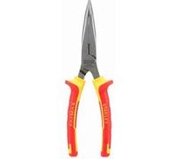 STANLEY 0-84-008 Pince a becs 1/2 ronds longs coudes 200mm isolee 1000v, Jaune/Rouge