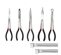 Pince à bec long - Angle de 25, 45, 90 degrés pour sertissage de fil - Pince à bec long de 28 cm - Pour installation, fabrication de bijoux, artisanat, pêche, travail électrique, et