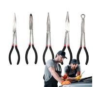 Pince à bec long | Angle de 25, 45, 90 degrés pour sertissage de fil | Pince à long bec 28 cm pour travaux de longue portée - Pour installation, fabrication de bijoux, artisanat, pêche