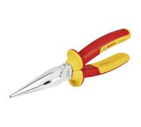 Bosch Pince droite à bec long VDE 1600A02NE3 – 200 mm, certifiée jusqu'à 1 000 V, isolée TPU