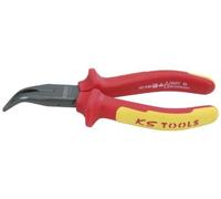 KS TOOLS 117.1121 Pince à Bec Demi-Rond Coudé isolée à Poignée Bi-composant, L.200 Mm Couleur