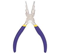 Pince à bijoux à bec rond en acier au carbone, multifonctionnelle 6 en 1, pour plier, façonner et boucler le fil métallique, outil de création de bijoux pour artistes