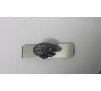 Pince à billets en acier inoxydable - Motif hérisson - Effet étain - 3D