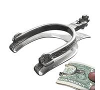 Pince à billets pour homme, portefeuille en forme d'éperon, 7 x 4 cm, design en métal authentique, style cowboy occidental pour papa, , cavalier, utilisation à la maison ou au dortoir, Attribut