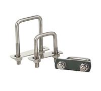 Pince à boulon en U carrée en acier inoxydable 304 for une fixation sécurisée des tubes et plaques carrés(1set M10x80x150)