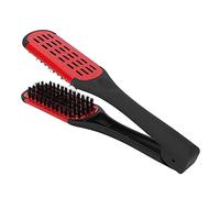 Pince à brosse double face, outil de coiffure pour lisser, démêler et soigner le cuir chevelu pour femmes et hommes avec dispositif de levage à ressort (Red)