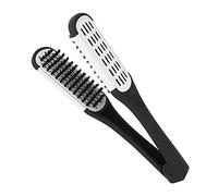 Pince à brosse double face, outil de coiffure pour lisser, démêler et soigner le cuir chevelu pour femmes et hommes avec dispositif de levage à ressort (White)