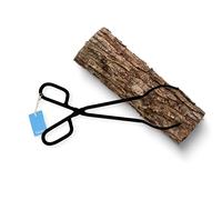 Pince à bûches en fonte résistante pour utilisation en intérieur/extérieur - Longue pince à bûches - Pince à bois de chauffage et de feu de camp - Noir