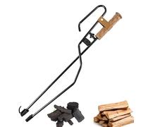 Pince à bûches pour brasero - Pince et tisonnier robustes | Outil multifonction pour feu de camp, cheminée, acier résistant à la chaleur, bâton de soufflage inclus