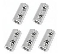 Pince à Câble Double Trou pour Acier, Fixation Robuste pour Câble 1.5-2mm avec Vis à Six Pans Creux, Serre-Câble pour Montage en Intérieur et Extérieur, Accessoire de Fixation Métallique, Lot de 5