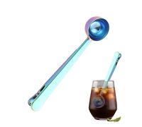 Pince à café et cuillère, pince à cuillère multifonction en acier inoxydable - Cuillère lisse et arrondie pour thé, sucre, farine, grains de café, poudre de protéine, lait en poudre Novent