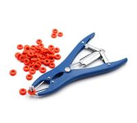Pince À Castration Élastique En Acier Inoxydable Pour Bétail, Porc, Mouton, Ceinture 100 Anneaux En Caoutchouc 21,5 cm Bleu(Red)